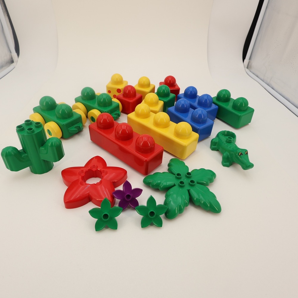 Mega Bloks First Builders Mixed Lot Animals Cactus Flowers Building Blocks 19pc
